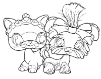 Een kleurplaat van  littlest pet shop